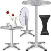 Statafel - Bartafel - Statafelrok - Partytafel - 70-110cm - Zilver - KESSER®